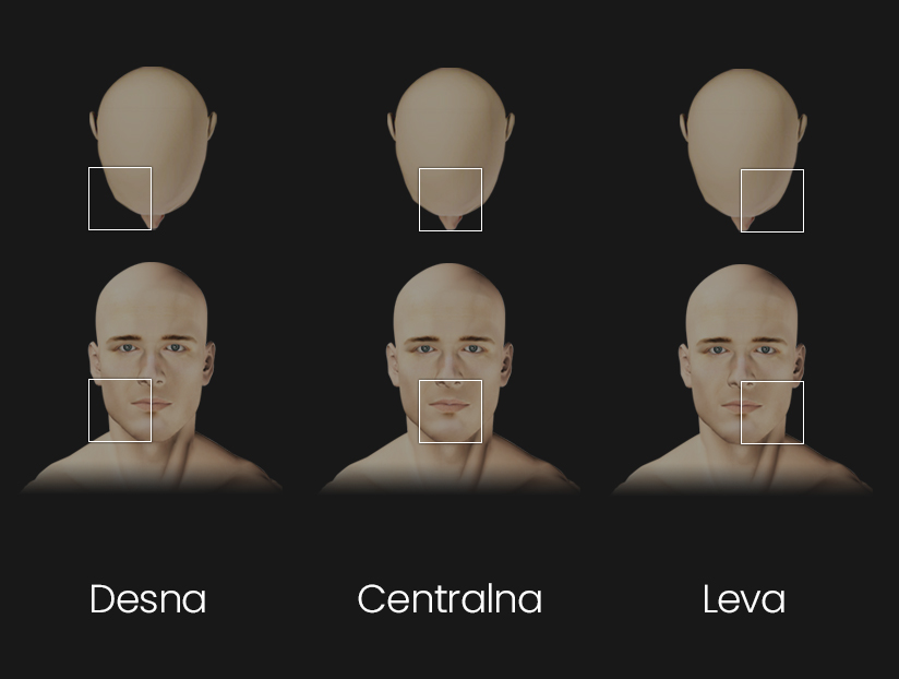 tri zone za 3d snimanje zuba srednje veličine fokusa