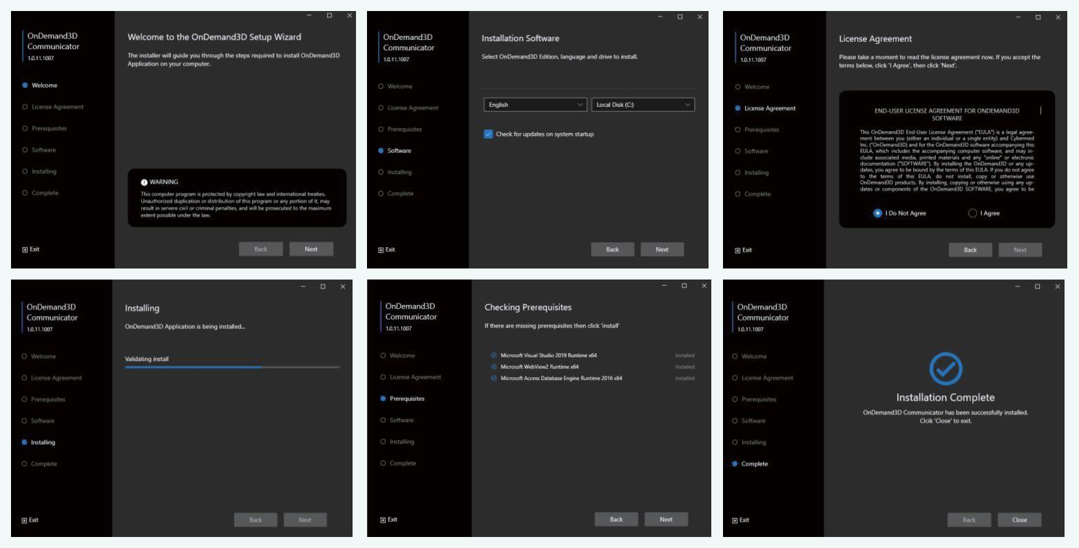 Koraci instalacije OnDemand3D Communicator-a
